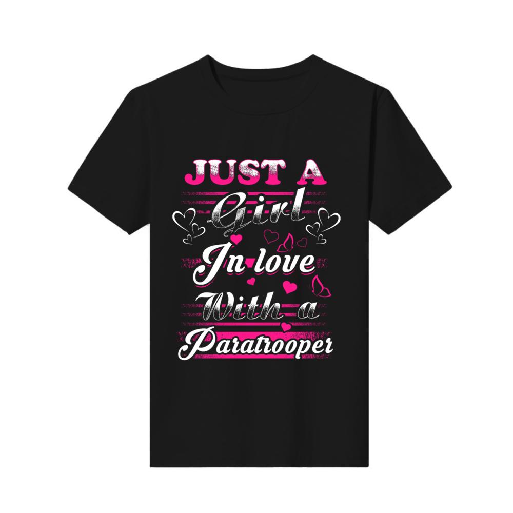 

t-shirt o-neck print airborne paratrooper 82nd airborne paratrooper p Cotton Top mens custom made short-sleeved Fashion 3XL чорний