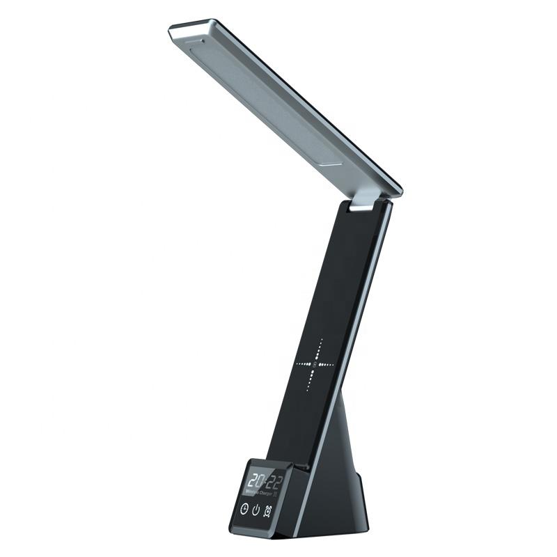 Best Selling Digital Alarm Clock Multifunctional 3 in 1 Quick Charging Phone Stand Holder Folding Desk Lamp Wireless Charger