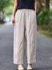 Women's Artistic Retro Linen Harem Pants - 2026 Spring Collection with Elastic Waist and Slimming Fit