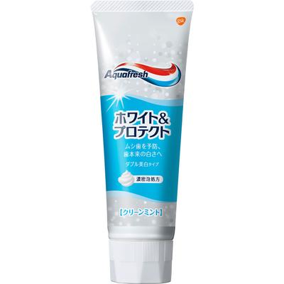 Aquafresh White & Protect Clean Mint 140g (Quasi-drug) Whitening Toothpaste For Clean Stripes, Squeeze from the Back. Whitening