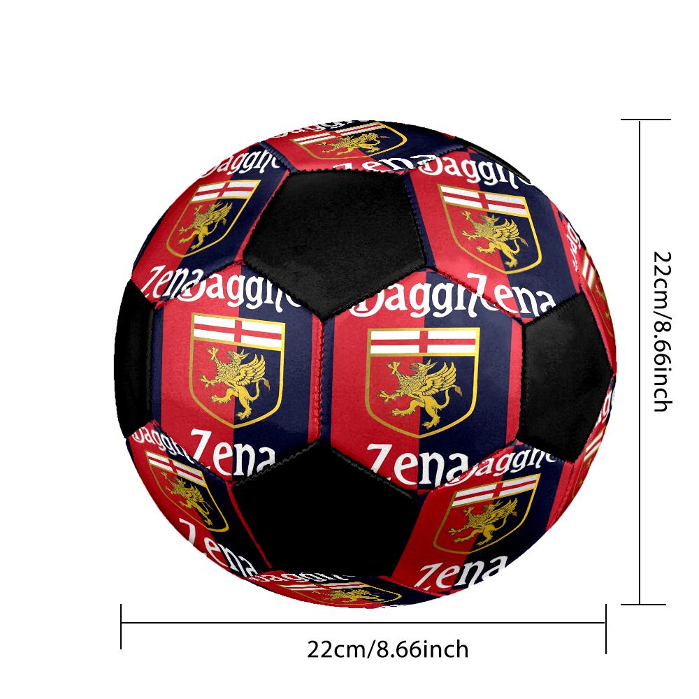 Genoa CFC Indoor Soccer Ball Colorful Machine Stitched PVC Size 5 Team Training Competition Ready Durable High-Bounce Cool Sports Gift