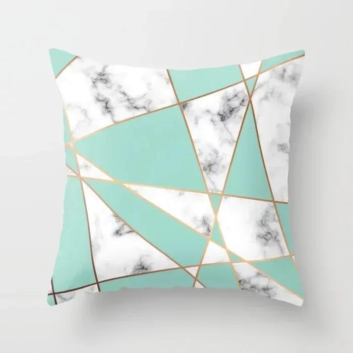 Pink Geometric Abstract Decorative Pillows Case Marble Pattern Flower Designer White and Black Grey Cheap Cushion Cover 45*45 Cm