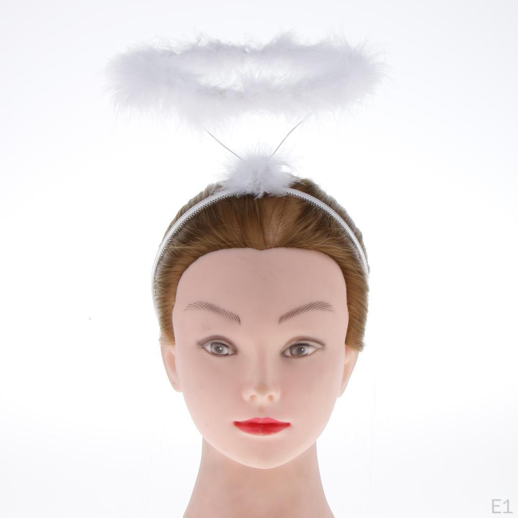 Women Masquerade Headband Children Girl Hairband With White Feather