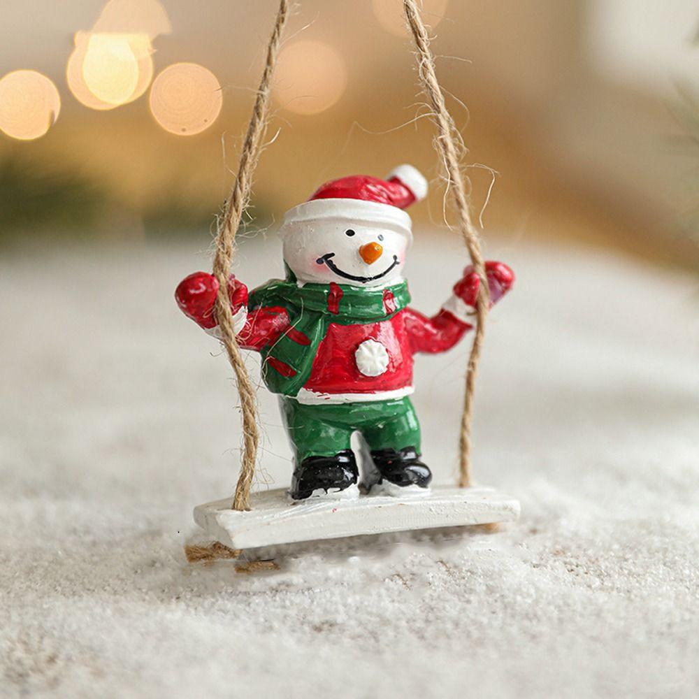 Red Christmas Elk Snowmen Pendant Xmas Tree Hanging Ornaments  Merry Christmas Decoration