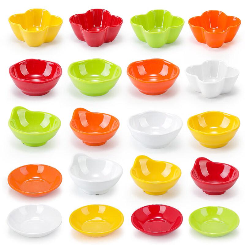 Melamine Round 3-Compartment Sauce Dishes (10-Pack)