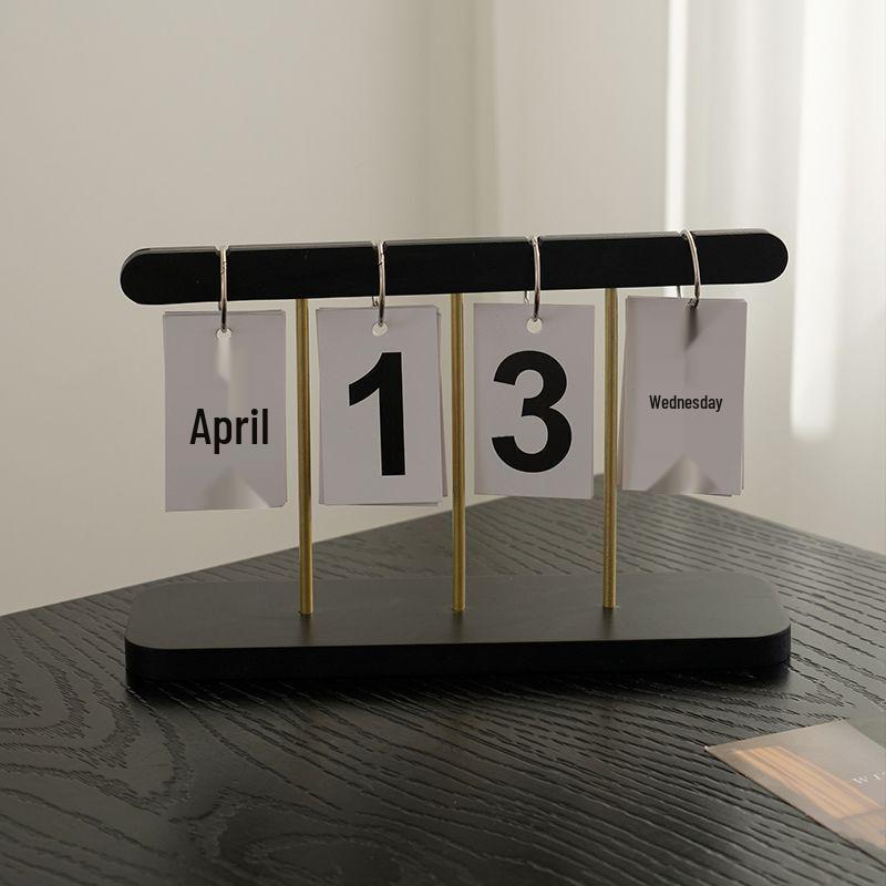 2025 Minimalist Wooden Flip Page Calendar for Desktop and Home Office