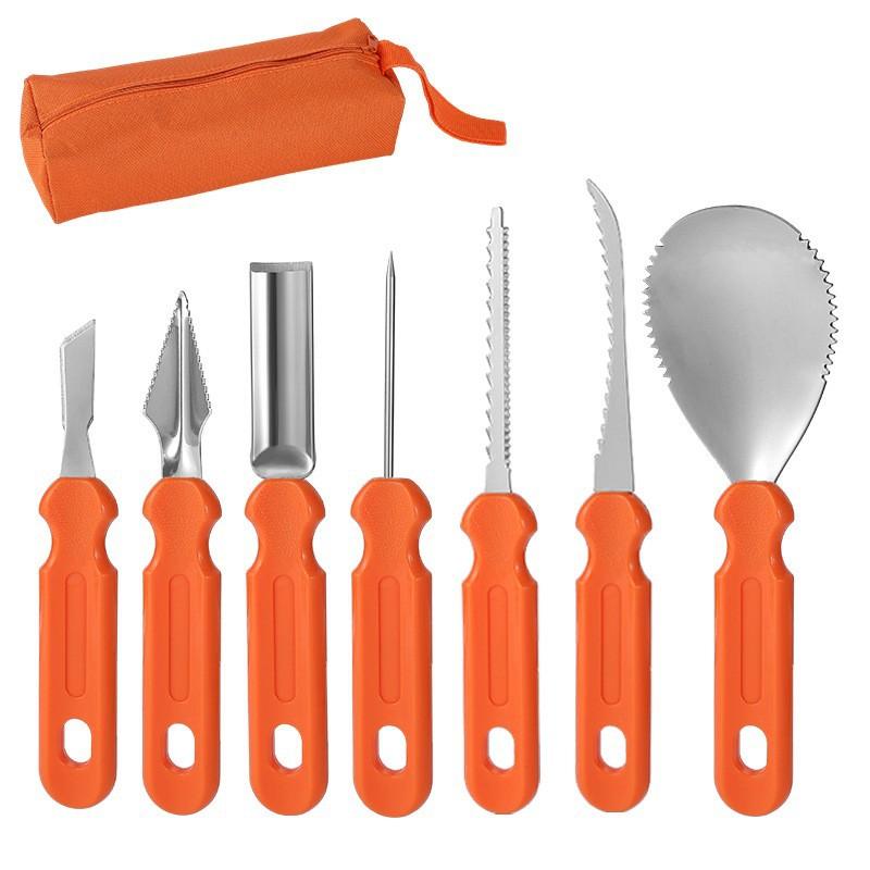 

Stainless steel Halloween pumpkin carving knife set, fruit platter carving tool set, kitchen small tools
