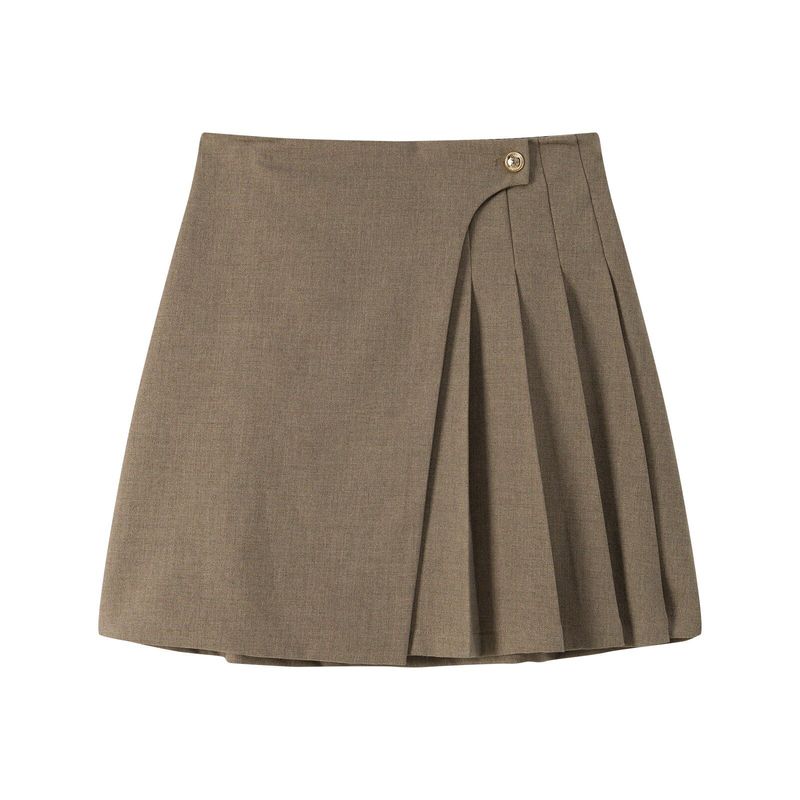 

Art Student High Quality Skirt Autumn Suit Vest Honey Tea Khaki Skirt (Ready in Stock) 2XL