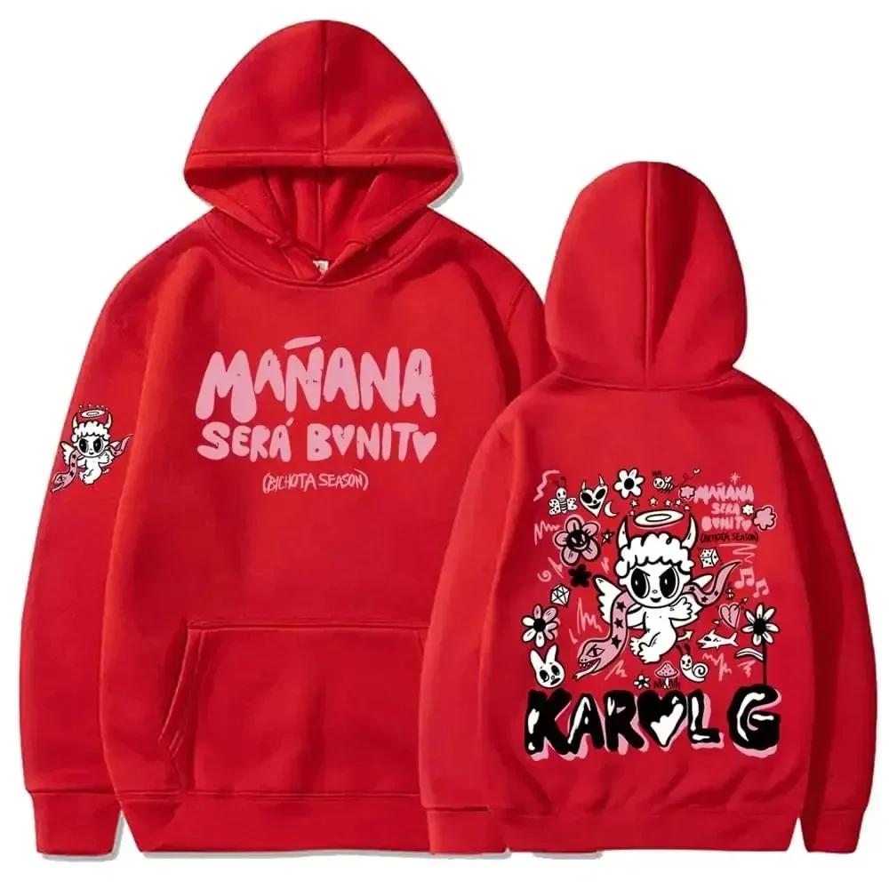 Female Singer Karol G Hoodies Manana Sera Bonito Printing Hoodie Bichota Multi-colors Sweatshirts Y2k Fleece Hoody for Men Women