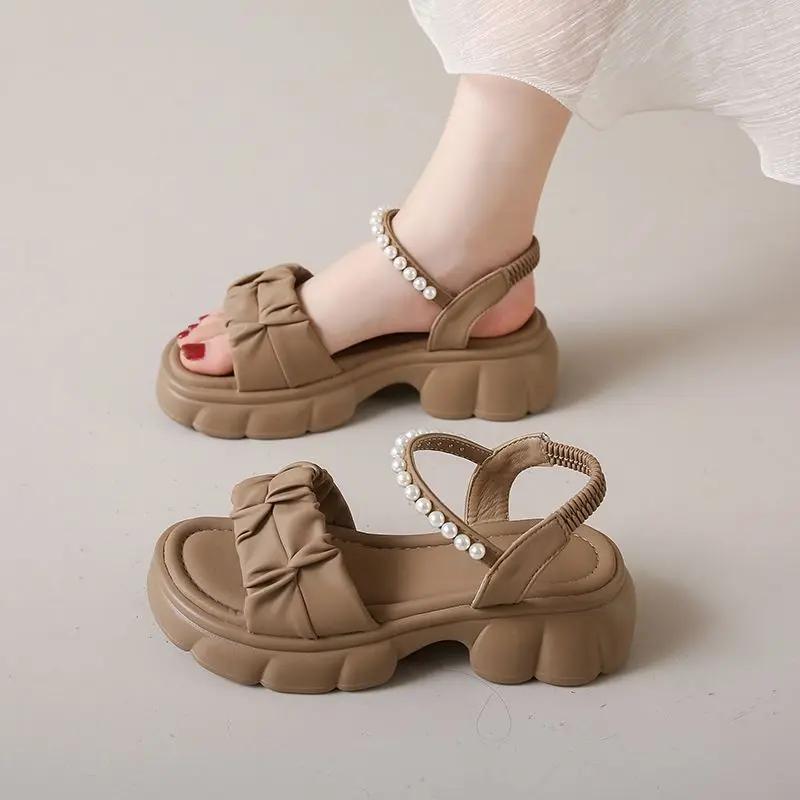 Fashion Sabot Open Toe Luxury 2025 Vip Summer Women's Sandals Chic and Elegant Asian Size New Breathable Fashion Designer Ladies Shoes