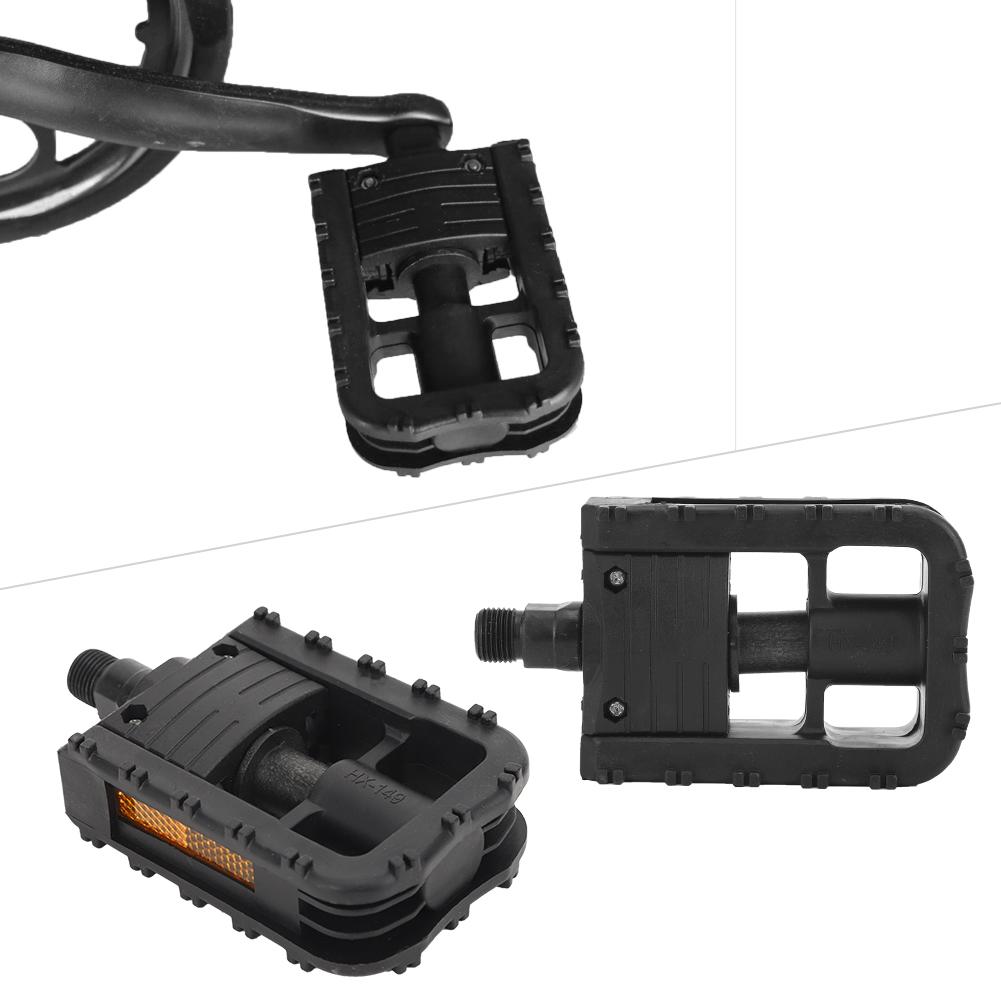 Vintage Folding Mountain Bike Pedals Nylon Non-Slip Bicycle Foot Rest Cycling Parts(Black )
