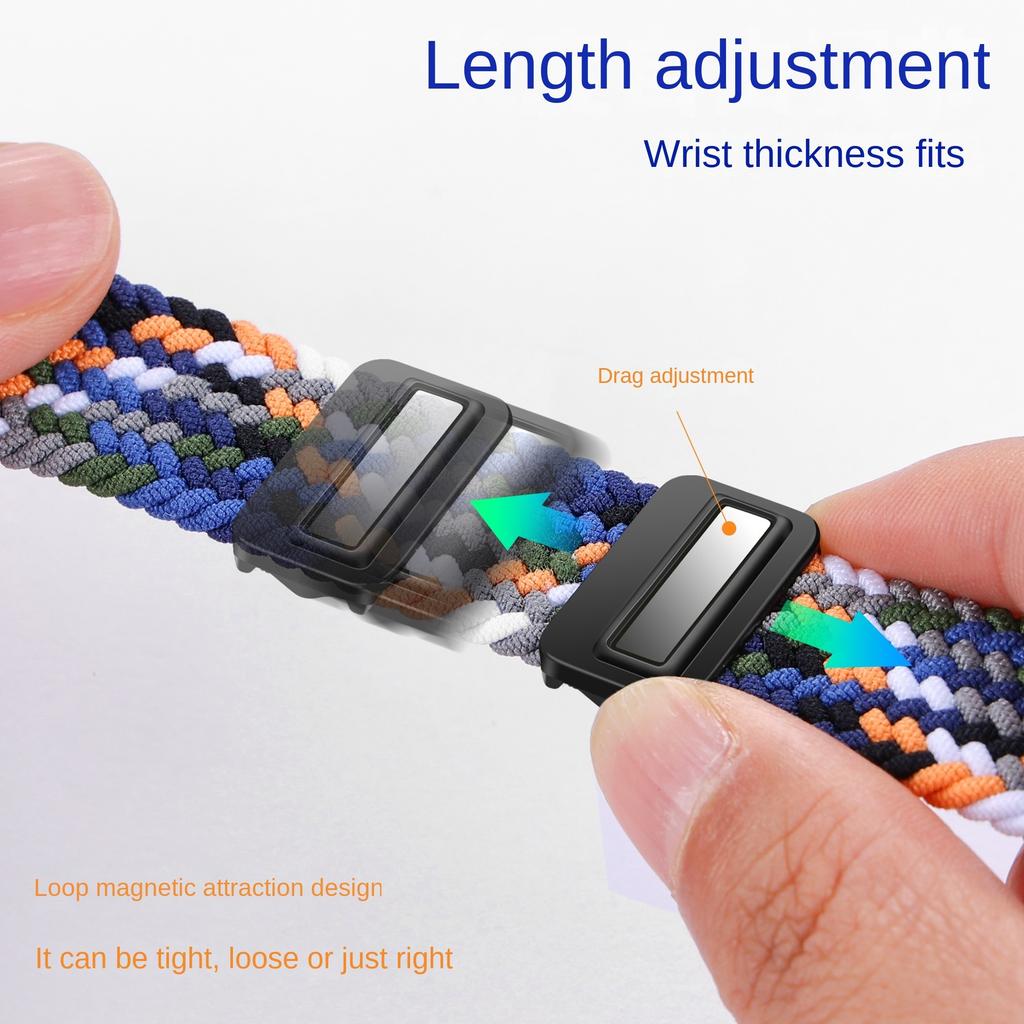WatchStrap Band For Huawei Band 9 8 WristStrap Bracelet Wristband For Huawei Band 9 Strap Braided Nylon Elastic Magnetic Woven