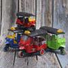 1 Peça Presente de Aniversário Modelo de Triciclo Tailandês Brinquedo Simulação Tuk Tuk Carro Estatueta Brinquedo de Veículo Infantil Decoração de Topper de Bolo para Mesa