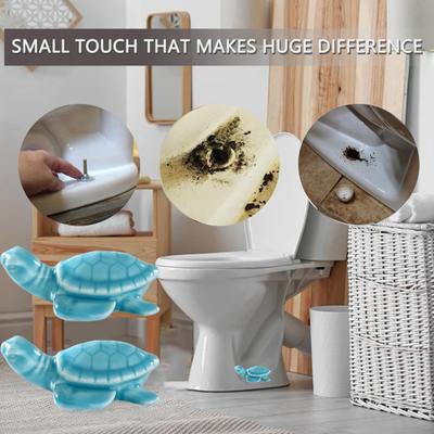 Lot de 2 bouchons de boulons de toilettes en forme de tortue de mer en céramique, couvercle de boulon de toilette universel pour décoration de salle de bain et de toilettes
