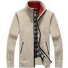 Winter Dicke Herren Strickpullover Mantel Off White Langarm Strickjacke Fleece Full Zip Männlich Kausal Plus Size Kleidung für den Herbst