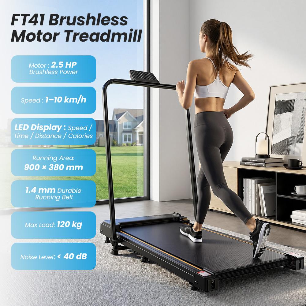 Formill FT41 Brushless Motor Walking Pad Incline Treadmill with Handle Bar 1–10KM/H Speed LED Display Remote Control Compact Home Office Treadmill