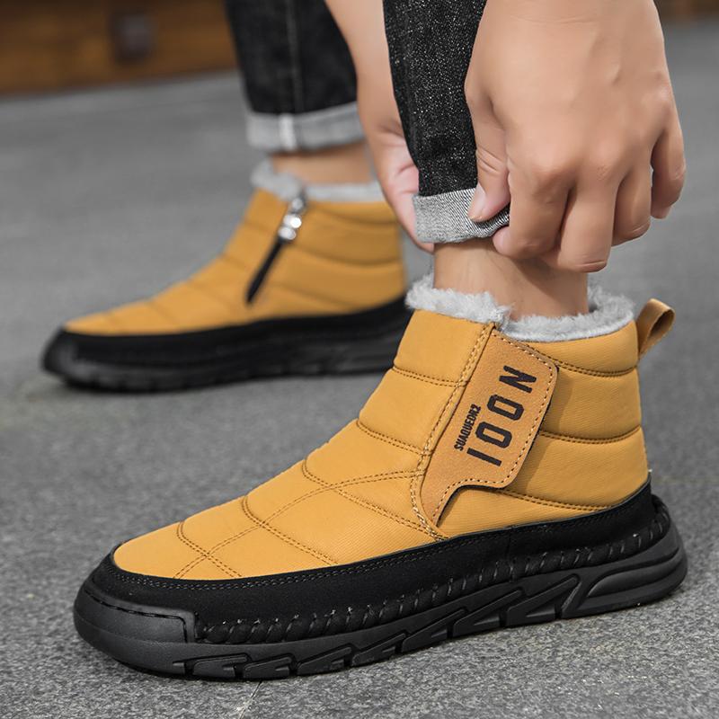 Winter Men's Boots Warm Plush Men's Snow Boots High Quality Winter Non-Slip Sneakers Outdoor Men's Hiking Ankle Boots Work Shoes
