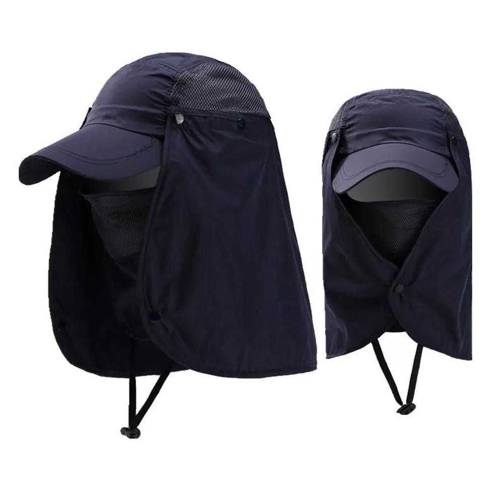 Outdoor UV Sun Protection Summer Fishing Sun Hat Breathable Neck Face Sunshade Hat Adjustable Fisherman Cap