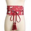 Trendy Floral Printed Swan Corset Belt Wide Slim Fit Corset Waistband Retro Luxury Kimono Belt for Women