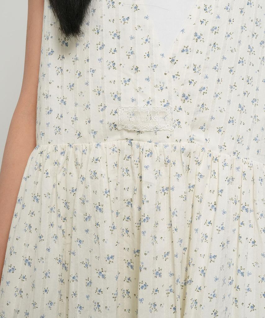 General Idea Loose Fit Sleeveless Floral Dress [Cream] / Gf2Lop517