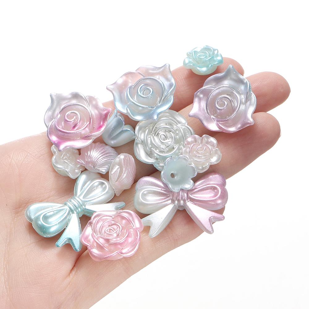30g/Lot Colorful Mixed Butterfly Fan Acrylic Beads Spacer Loose Bead for DIY Necklace Bracelet Jewelry Making Accessories