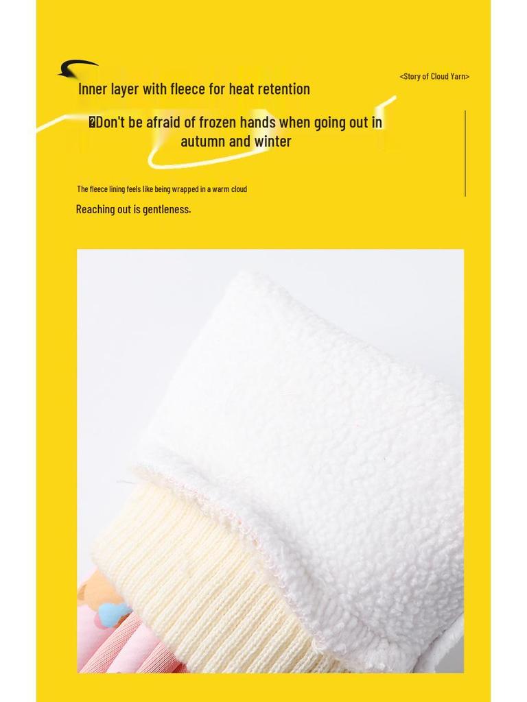 Children's Fleece-Lined Winter Riding Gloves - Windproof & Anti-Slip for Medium to Large Boys and Girls