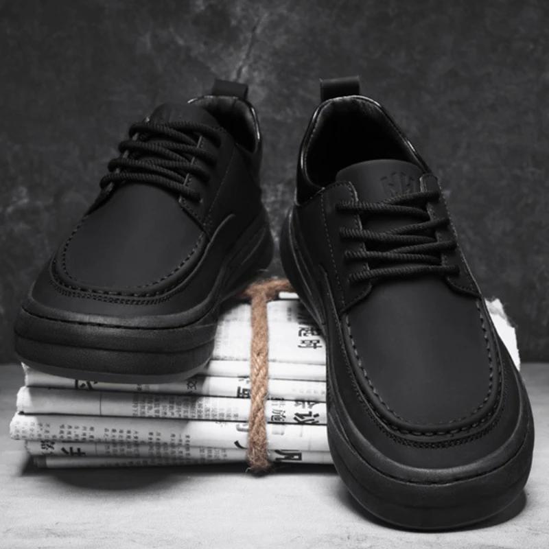 Casual Shoes for Men Luxury High Quality Men Leather Shoes Fashion Comfortable Walking Shoes Designer Soft-Sole Men Sneakers New