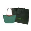 Longchamp Le Pliage Einfarbig Logo Druckknopf Reißverschluss Faltbar Nylon Canvas Knödel Tragetasche Handtasche Groß Damen Handtaschen Salbei-Grün 1899089P84