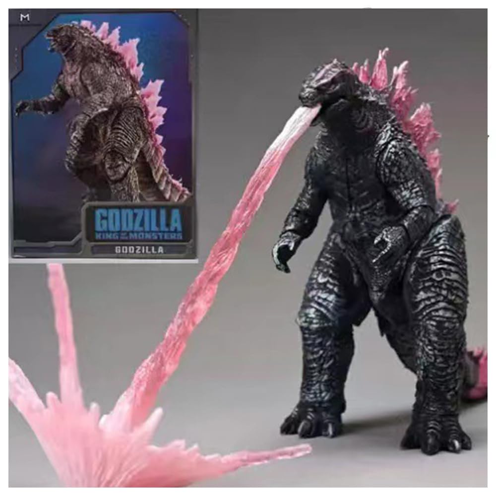 Godzilla Figure Model Movable Action Figure 17cm Monster Cool Model Souvenir Kids Decoration Toy Plastic Model (Pink)