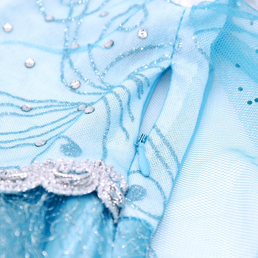 2025 Frozen Princess Elsa Long-Sleeve Dress for Girls (Ages 3-8)