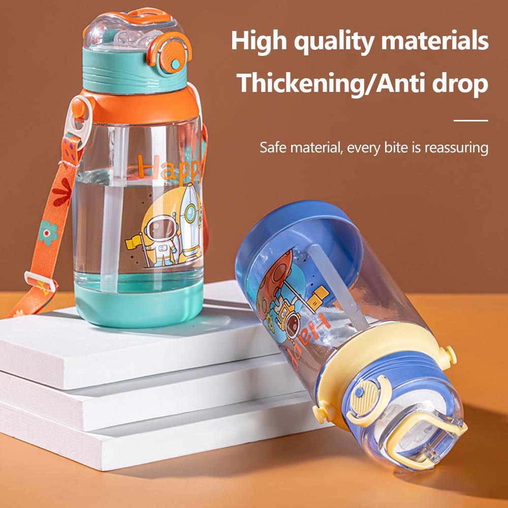600ml Cute Water Bottle for Children Sippy Cup With Straw Leakproof Outdoor Portable Kids Water Bottles for School Drink Bottle