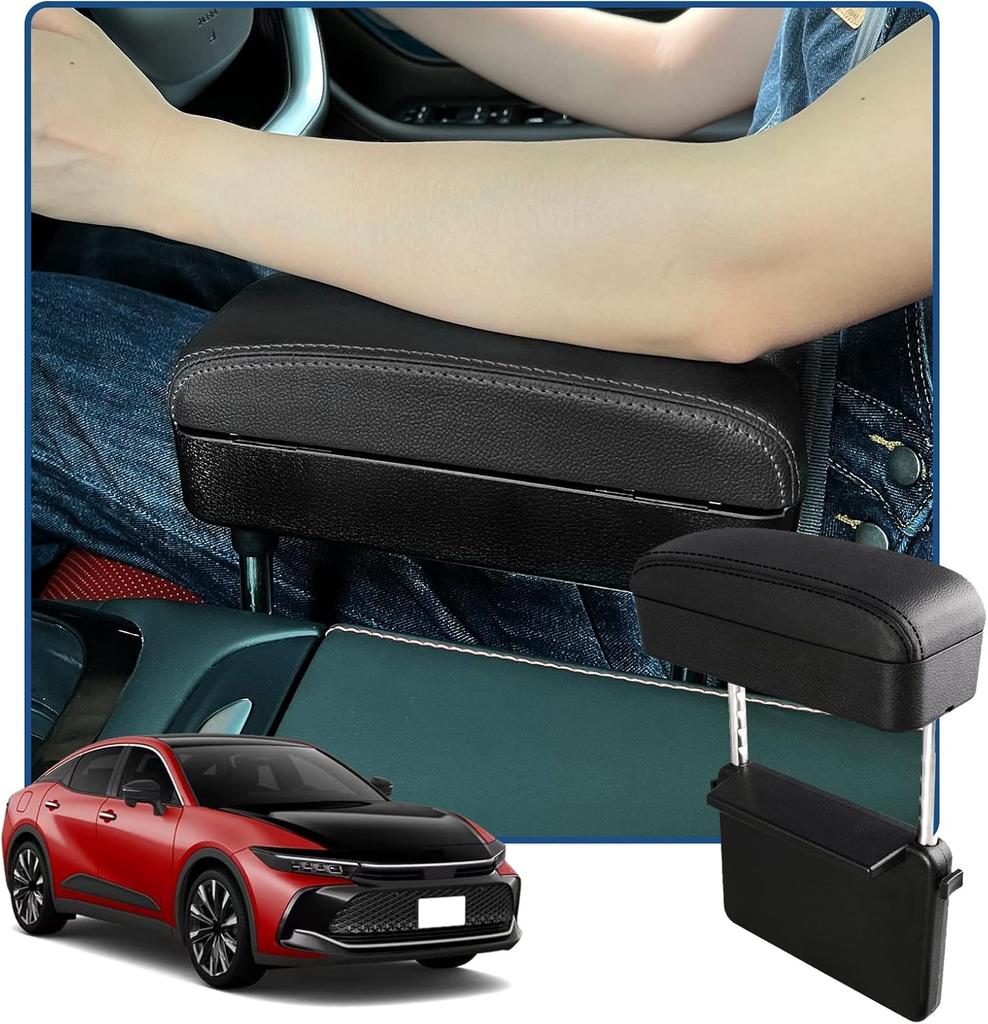 RUIYA Universelle Toyota Armlehnen-Konsolenbox mit Schwarzer Armlehne und Zubehör Einfache Individuelle Innenraum-Aufbewahrungsbox Nähte, Halterung, Stauraum, Organizer,