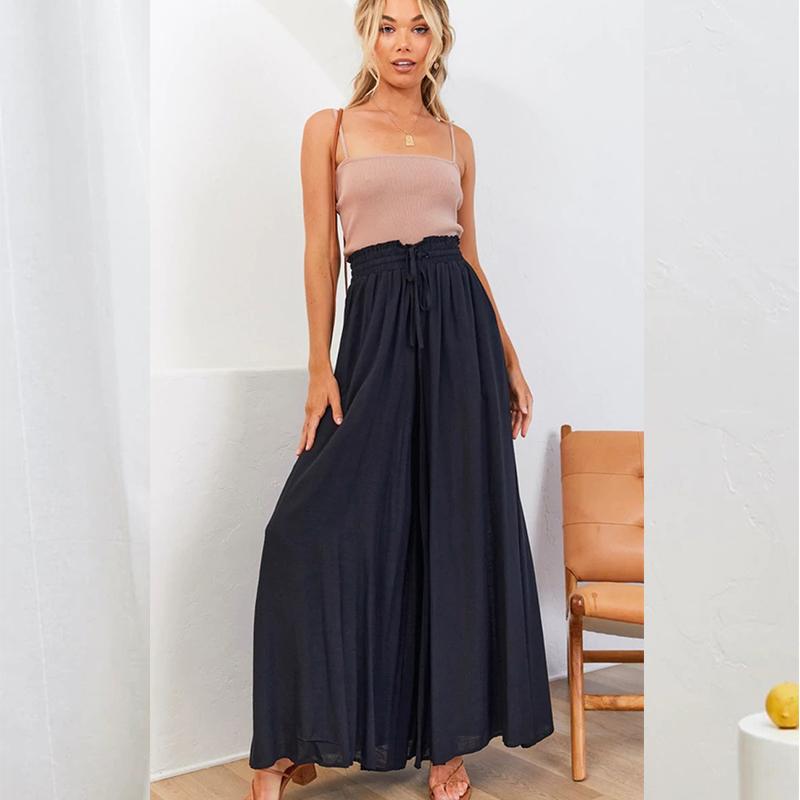 Summer Women Trousers, Casual Wide Leg Trousers, Loose Casual Fashion Trousers Women