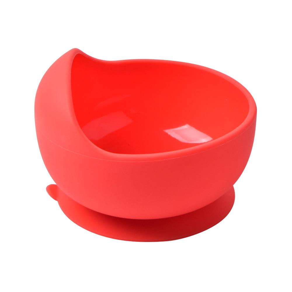 Silicone Baby Bowl & Spoon Set with Wooden Handle and Suction Cup