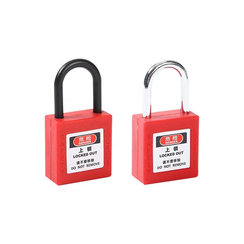 Custom Mini Coloured Loto Safety Padlock Waterproof Steel Shackle with Master Key Lockout Tagout CE Certified 1 Year Warranty (Red,Safety Padlock&steel & nylon&Safety Padlock)