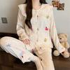 Cartoon Lace Doll Collar Cloud Cotton Long-Sleeved Pajamas Women'S Spring And Autumn Winter Sweet Wind Loungewear