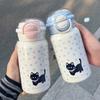 Kitten Thermos Cup 1011 New Female High-value Ins Straw Cup Student Cute Portable 111 Stainless Steel Cup