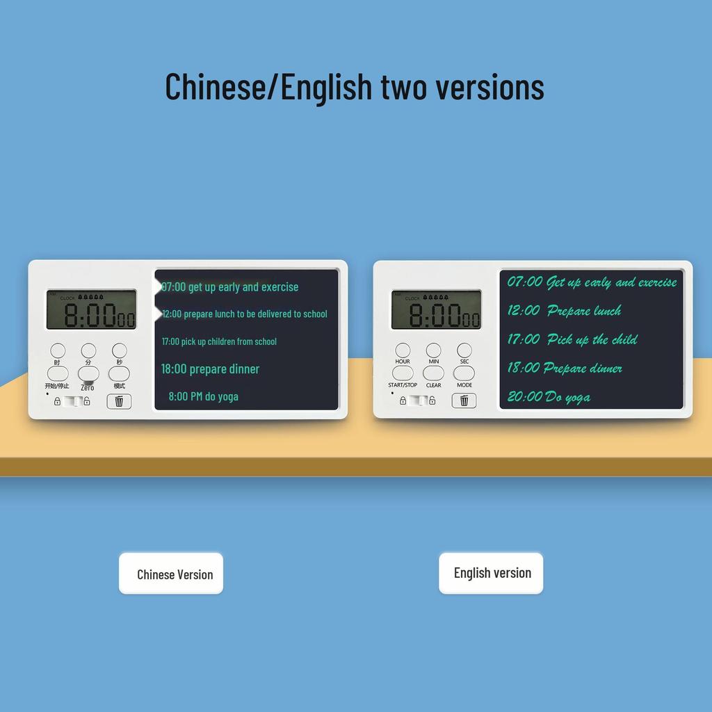 Multifunctional LCD Writing Tablet with Alarm Clock, Timer, Drawing Board, and Pen Holder