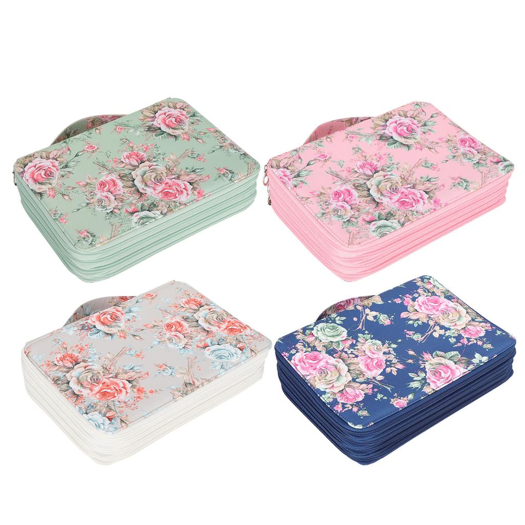 Pencil Case 200 Slots  Printed 4‑Layer  Pen Holder Stationery Storage Pocket