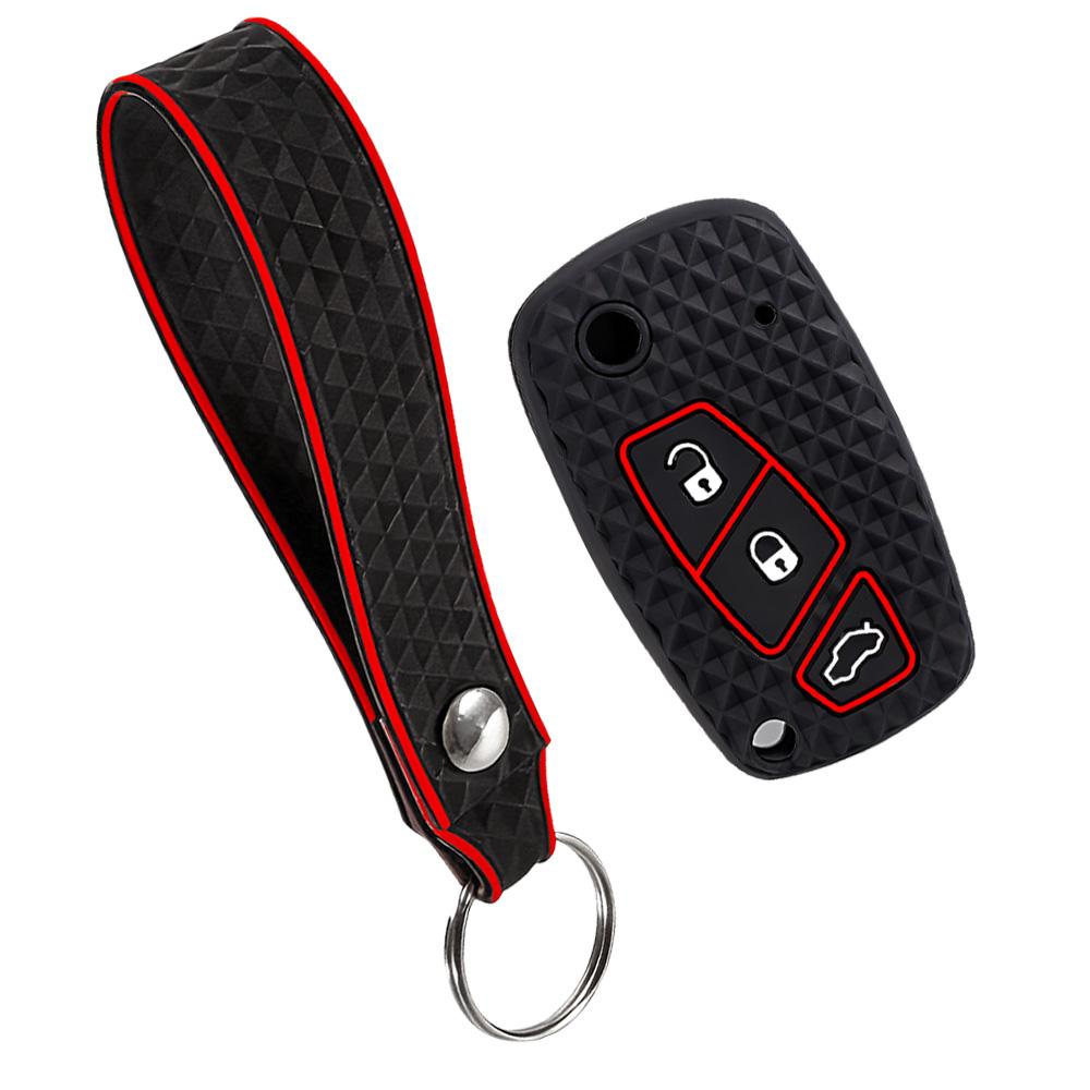 Silicone Key Case Cover For FIAT 500 Panda Stilo Ducato Punto Doblo Bravo 3 Buttons Protected Holder Fob Bag Accessories