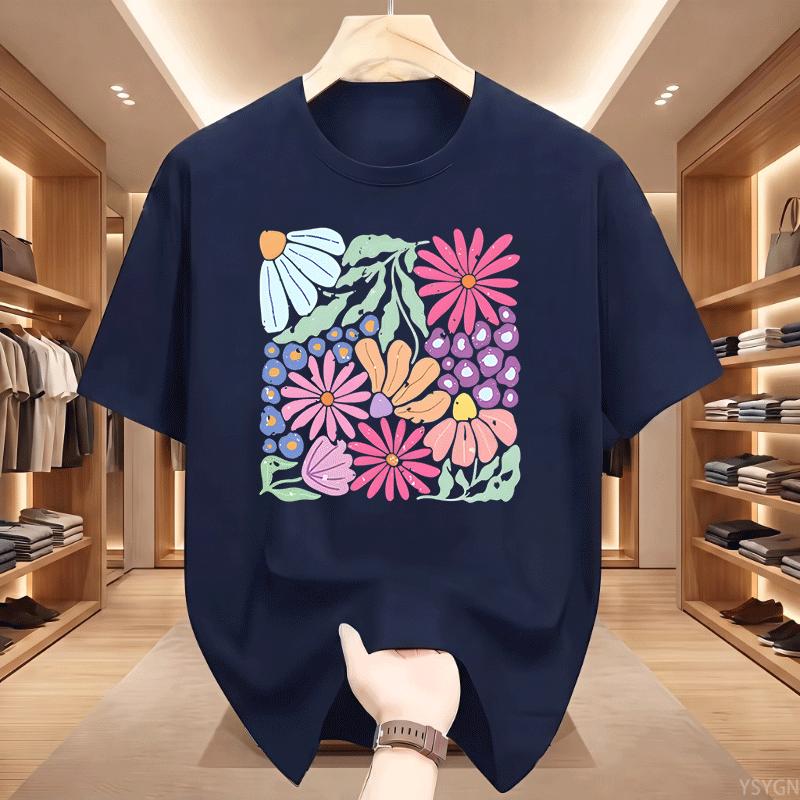 Trendy Boho Floral TShirt Unisex Unisex Flower Graphic Tshirt Cute Spring Garden Botanical Top Summer Unisexs Round Neck Printed
