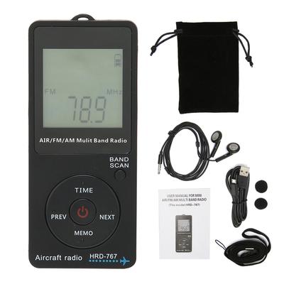 HRD?767 Portable Radio Aircraft Band Automatic Power Off FMAMAIR Radio with Earphone
