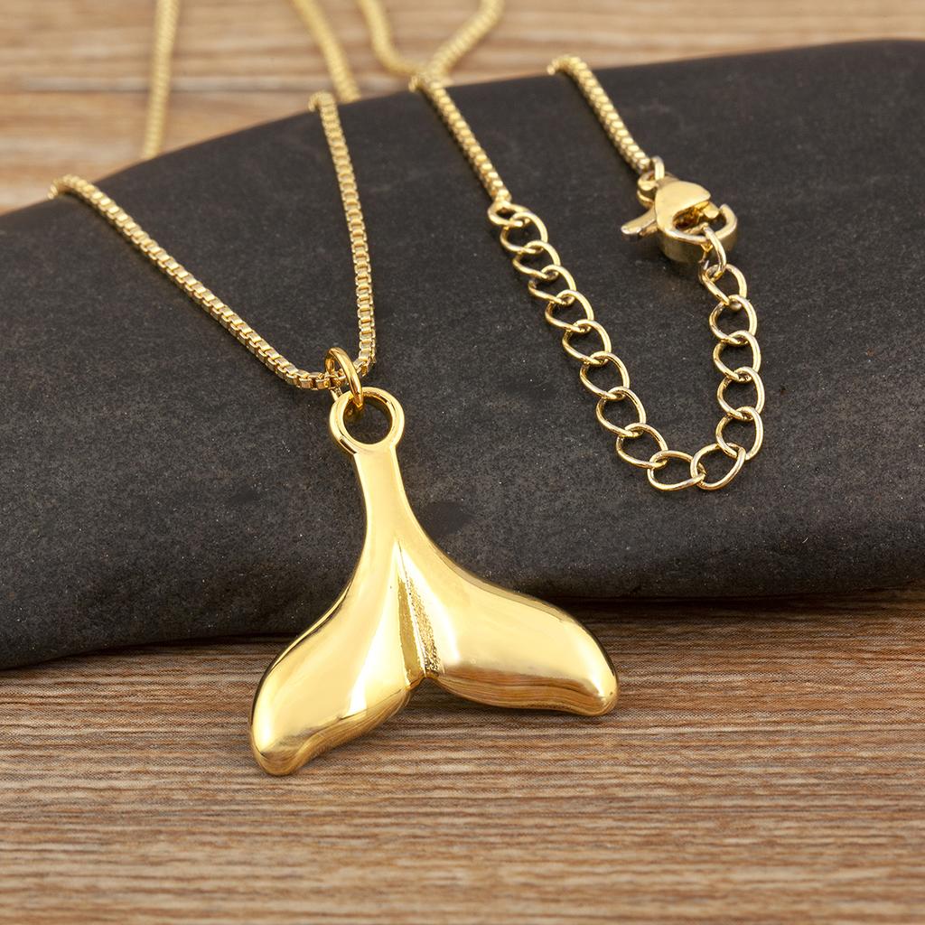 Nidin Hot Sale Original Design Mermaid Tail Shape Pendant Necklace For Women Female Fashion Versatile Chain Choker Jewelry Gifts