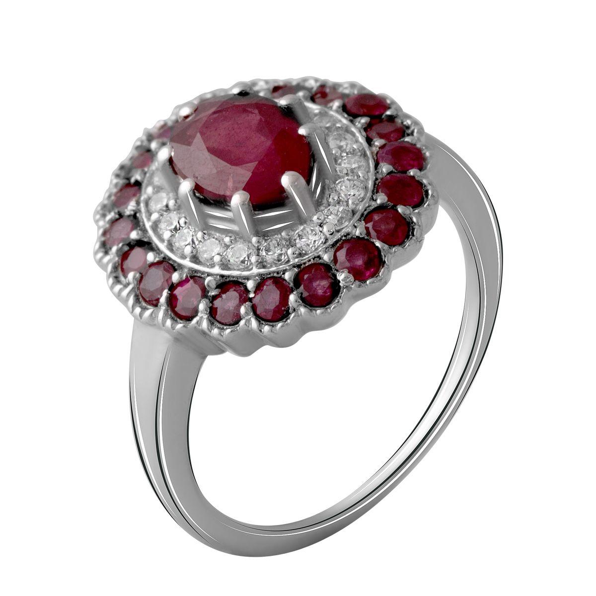 

Silver ring ProJewelry with natural ruby 3ct (2058021) 18 rubine червоний колір