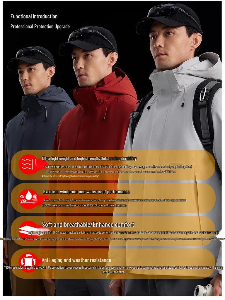 Stone Style Waterproof Shell Jacket with Down Layer and Custom Logo Print