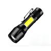 Mini Portable LED Telescopic Flashlight with USB Charging and COB Side Light, Suitable for Use in Dormitories, Schools, and Hiking Trips