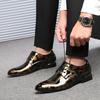 Men Oxford Shoes Retro Floral Pattern Men Dress Shoes Fashion Lace-Up Flats High Quality Business Men Party Wedding Shoes