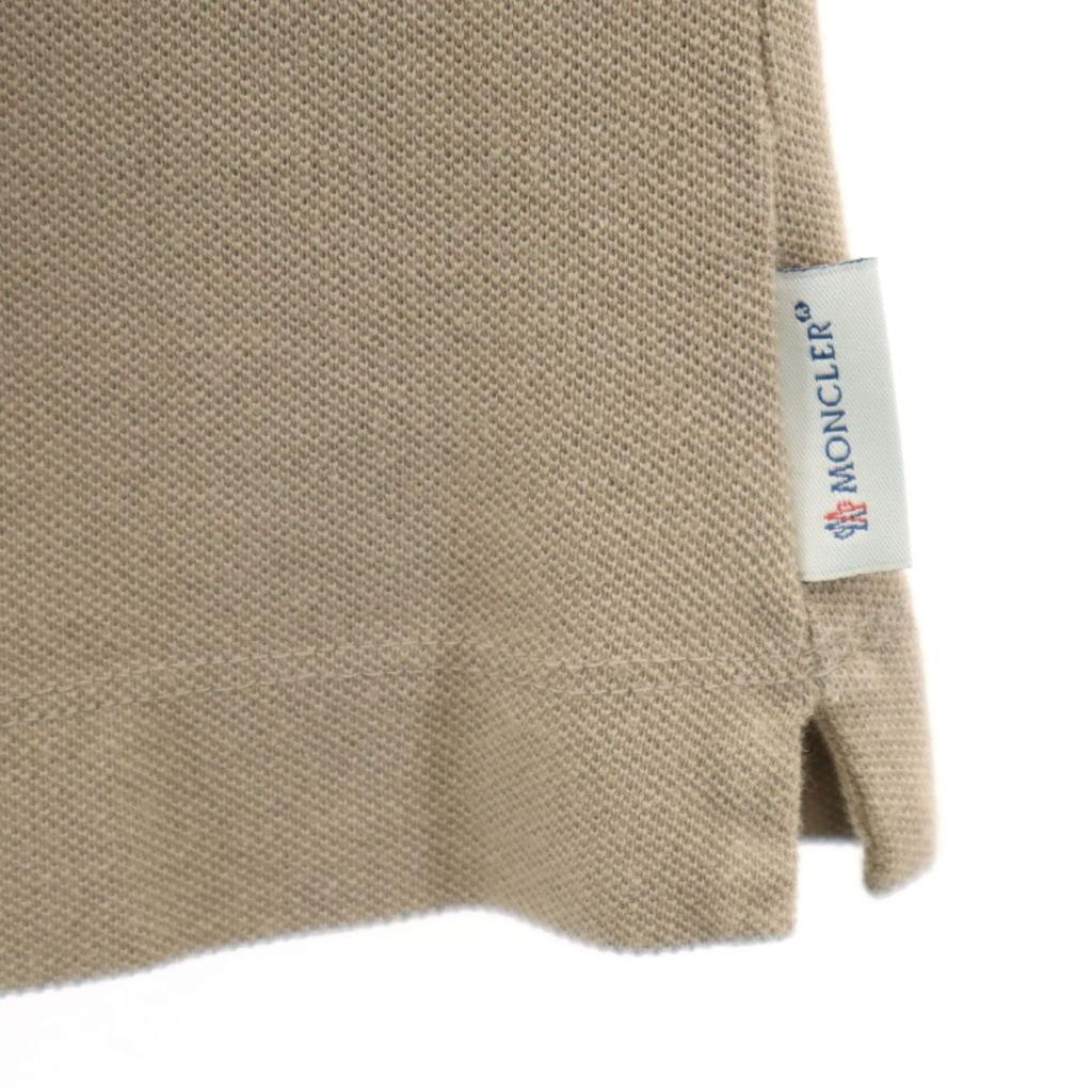 Moncler Short Sleeve Skipper Polo Shirt XS Beige Fawn Women Used