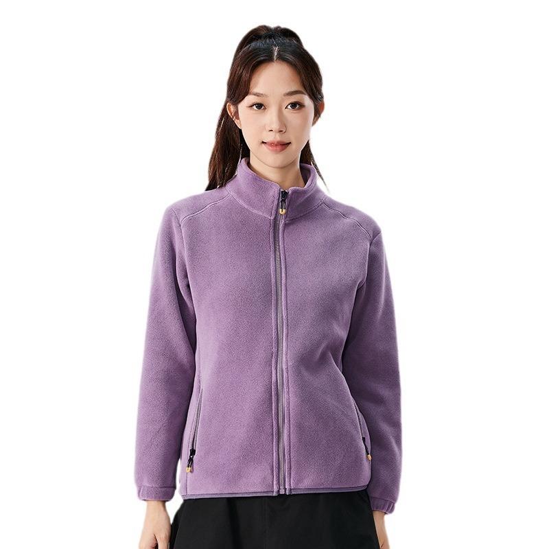 Warme Outdoor-Fleecejacke Aurui Damen-Fleecepullover Herbst und Winter Herren Stehkragen-Cardigan lässiges Korallenfleece