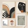 Bohemia Matisse Girl Rainbow Leaf Flower Coffee Abstract Posters Prints Wall Art Canvas Painting Pictures for Living Room Decor